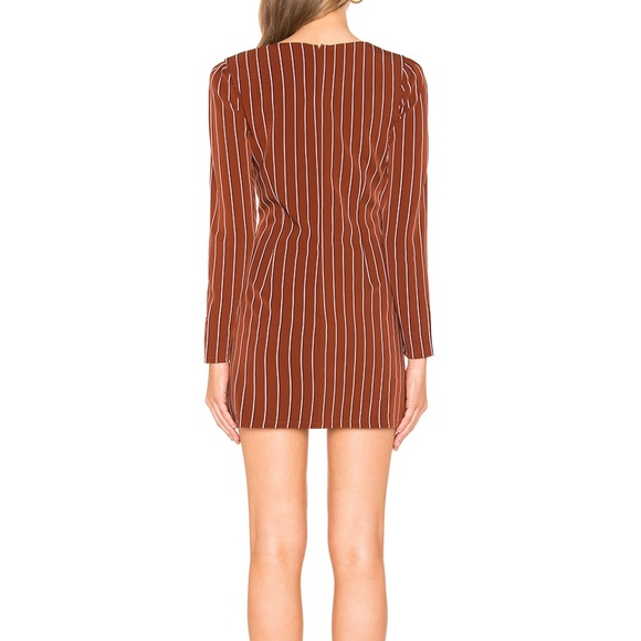 Revolve Privacy Please Curtis Mini Dress Tan Stripe Size Medium NWT - Picture 3 of 3